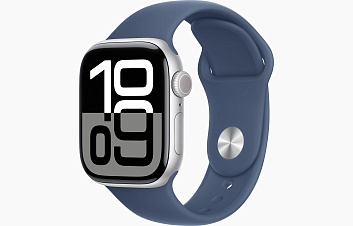 Умные часы Apple Watch Series 10 46mm Silver Aluminium with Blue Sport Band