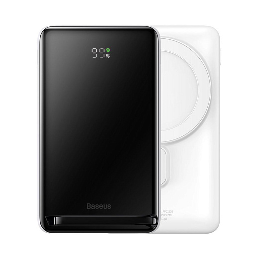 Внешний аккумулятор Baseus Magnetic Bracket Wireless Fast Charge 20W, 10000mAh, белый (PPCX000202)